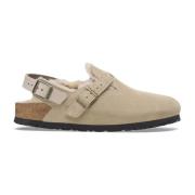 Schapenvacht Taupe Clogs Birkenstock , Beige , Dames