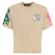 Katoenen T-shirt met Logo Print Barrow , Beige , Heren