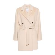 Gebonden Wol Kasjmier Jas Max Mara , Beige , Dames