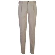 Beige Geplooide Chino Broek Incotex , Beige , Heren