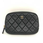 Pre-owned Leather chanel-bags Chanel Vintage , Black , Dames