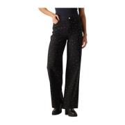 Donkergrijze Wide Leg Jeans Y.a.s , Black , Dames