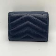 Pre-owned Leather wallets Yves Saint Laurent Vintage , Blue , Dames