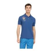 Heren Polo Shirt Valther met Vlag Logo La Martina , Blue , Heren