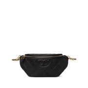 Zwarte leren heuptas met diamantpatroon Tory Burch , Black , Dames