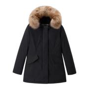 Luxe Arctic Parka met wasbeer bont Woolrich , Black , Dames