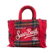 Rode Tartan Check Schoudertas MC2 Saint Barth , Red , Dames