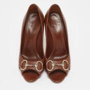 Pre-owned Leather heels Gucci Vintage , Brown , Dames