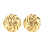 Pre-owned Metal earrings Chanel Vintage , Yellow , Dames