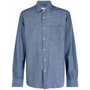 Klassieke Denim Overhemd Licht Wassen Lange Mouw Aspesi , Blue , Heren