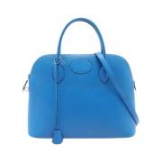 Pre-owned Leather handbags Hermès Vintage , Blue , Dames