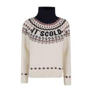 Blauwe Fair Isle Gebreide Coltrui MC2 Saint Barth , Multicolor , Dames