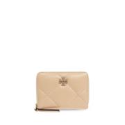 Gewatteerde Logo Portemonnee Zand Beige Tory Burch , Beige , Dames