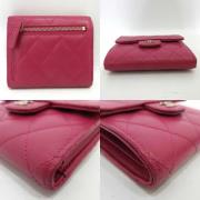 Pre-owned Leather wallets Chanel Vintage , Pink , Dames