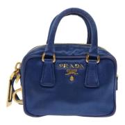 Pre-owned Satin pouches Prada Vintage , Blue , Dames