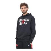 Chicago Bulls NBA Grafische Hoodie Zwart New Era , Black , Heren