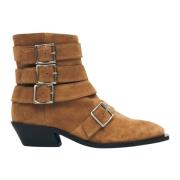 Eras Suede Tan Leren Enkellaarzen Alohas , Brown , Dames