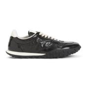 Zwarte Leren Sneakers voor Mannen Jil Sander , Black , Heren