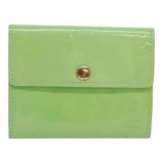 Pre-owned Leather wallets Louis Vuitton Vintage , Green , Dames