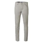 Slimme Chino Broek met Microstructuur Meyer , Beige , Heren