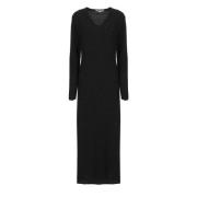 Zwarte Kasjmier Jurk met Lurex Details Antonelli Firenze , Black , Dam...