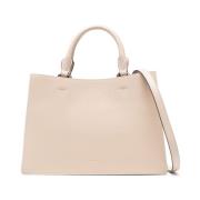 Beige Leren Trapeze Tas met Arcosfera Hardware Furla , Beige , Dames