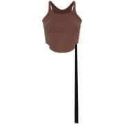 Bruine Tanktop Ronde Hals Katoen Rick Owens , Brown , Dames