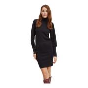 Moderne Zwarte Gebreide Jurk Silvian Heach , Black , Dames