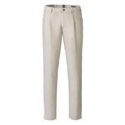 Linnen Plooi Chino Meyer , Beige , Heren