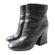 Pre-owned Leather boots Chanel Vintage , Black , Dames