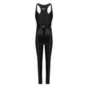 Zwarte Lycra Jumpsuit met Amerikaanse Halslijn Elisabetta Franchi , Bl...