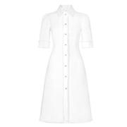 Witte Tweed Midi Overhemdjurk Dolce & Gabbana , White , Dames