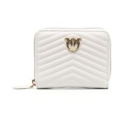 Witte Zip Around Portemonnee Elegantie Pinko , Beige , Dames