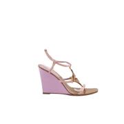 Pre-owned Leather sandals Louis Vuitton Vintage , Purple , Dames