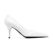 Witte Leren Stiletto Instap Schoenen Prada , White , Dames