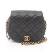 Pre-owned Leather shoulder-bags Chanel Vintage , Black , Dames