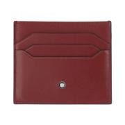 Leren kaarthouder met embleemdetail Montblanc , Red , Heren