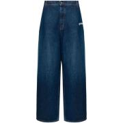 Blauwe Denim Wide Leg Jeans Off White , Blue , Heren