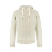 Omkeerbare wollen jas met capuchon Herno , White , Heren