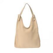 Pre-owned Leather shoulder-bags Hermès Vintage , Beige , Dames