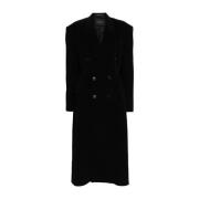 Luxe Zwarte Cinched Coat Aw24 Balenciaga , Black , Dames