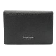 Pre-owned Leather wallets Yves Saint Laurent Vintage , Black , Dames