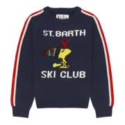 Blauwe Ski Club Wollen Trui Saint Barth , Blue , Heren