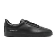 Zwarte Leren Lage Sneakers Givenchy , Black , Heren