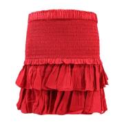 Biologische Katoen Viscose Rok met Volants Isabel Marant Étoile , Red ...