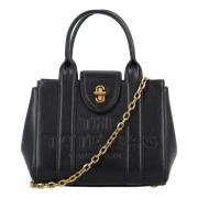 Zwarte Mini Tote Turn Lock Tas Marc Jacobs , Black , Dames