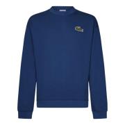 Blauwe Krokodil Badge Sweater Lacoste , Blue , Heren