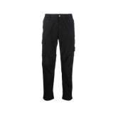 Zwarte Cargo Broek Superior Pima Katoen Stone Island , Black , Heren