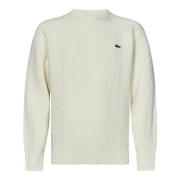 Klassieke Witte Crewneck Sweater Aw24 Lacoste , White , Heren