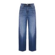 Blauwe Stone-Washed Wide Leg Jeans Kocca , Blue , Dames